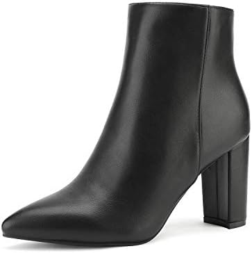 DREAM PAIRS Women's Chunky Heel Ankle Booties Pointed Toe Short Boots
