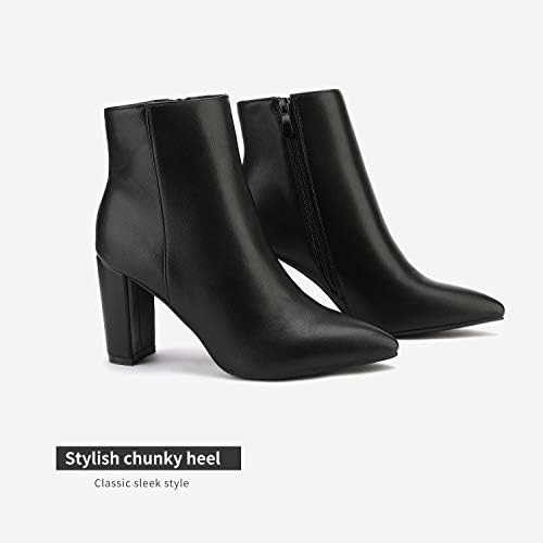 DREAM PAIRS Women's Chunky Heel Ankle Booties Pointed Toe Short Boots - Image 3